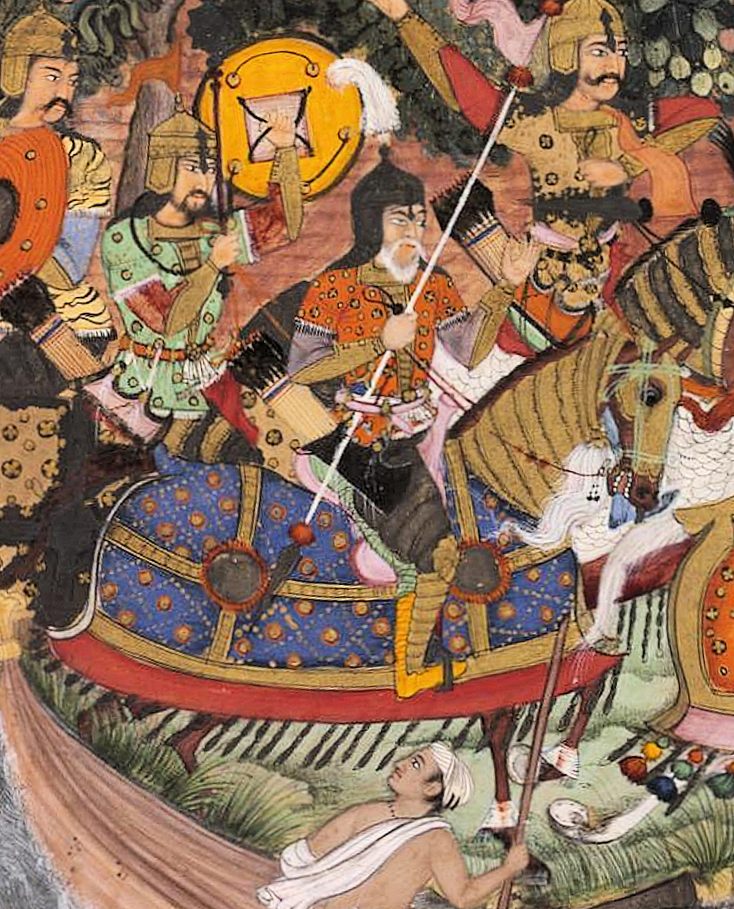 Sher Khan on horse at the Battle of Jaunpur in 1561.jpg